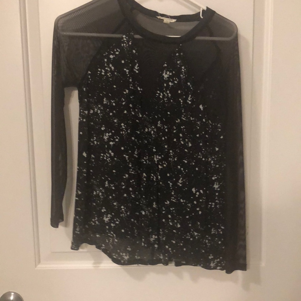 See through long sleeve blouse
